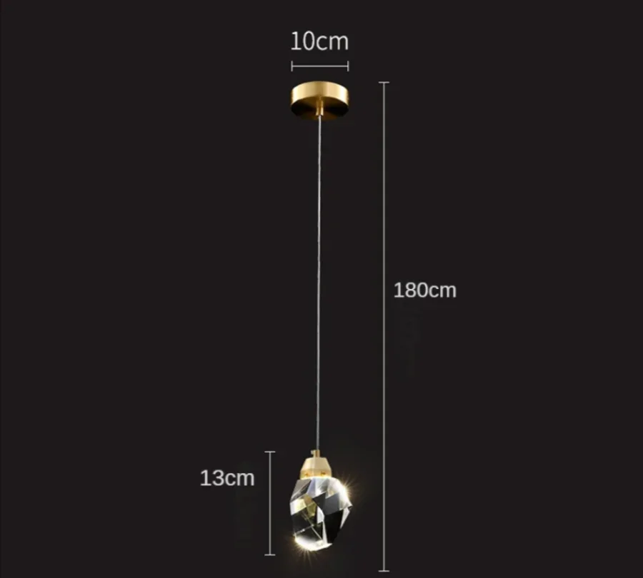 Modern Crystal Pendurado Lâmpada, Luxo Pendant Lights, Suspensão De Teto De Vidro, Iluminação Lustres para Quarto, Entrada De Cabeceira