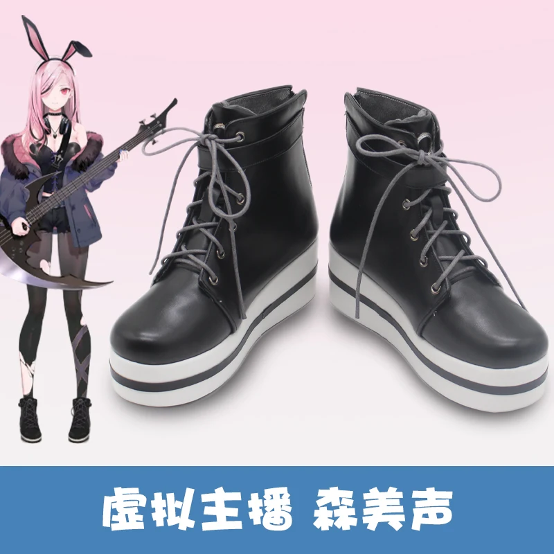 

VTuber Hololive Mori Calliope Cosplay Shoes Boots Miss Mori Rock Bunny Shoes Mori Cos For Hallowmas Role Play Outfit