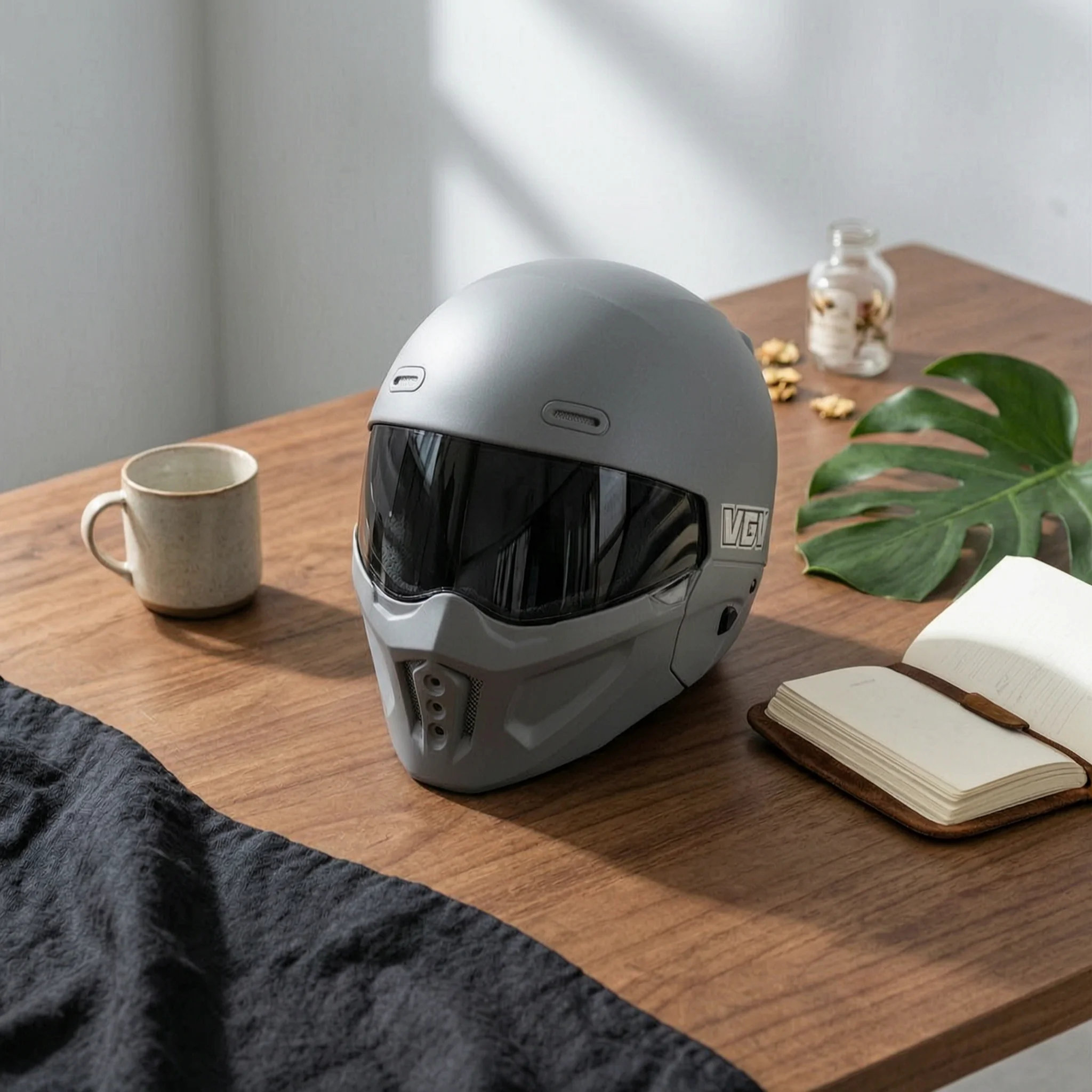 Retro Motorcycle Helmet ABS Shell Adjustable Motorcycle Helmet Safety Headwear Fast-Release Buckle Adjustable Ventilation