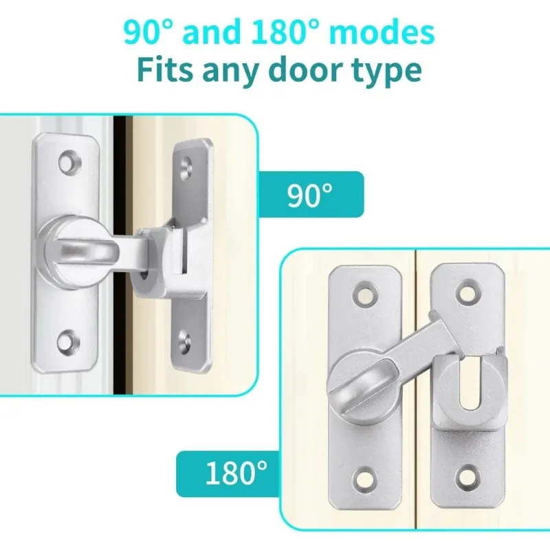 Sliding barn door lock，90/180 degree flip door lock, safety protection sliding door lock, flip lock for barns, gardens, cabinets