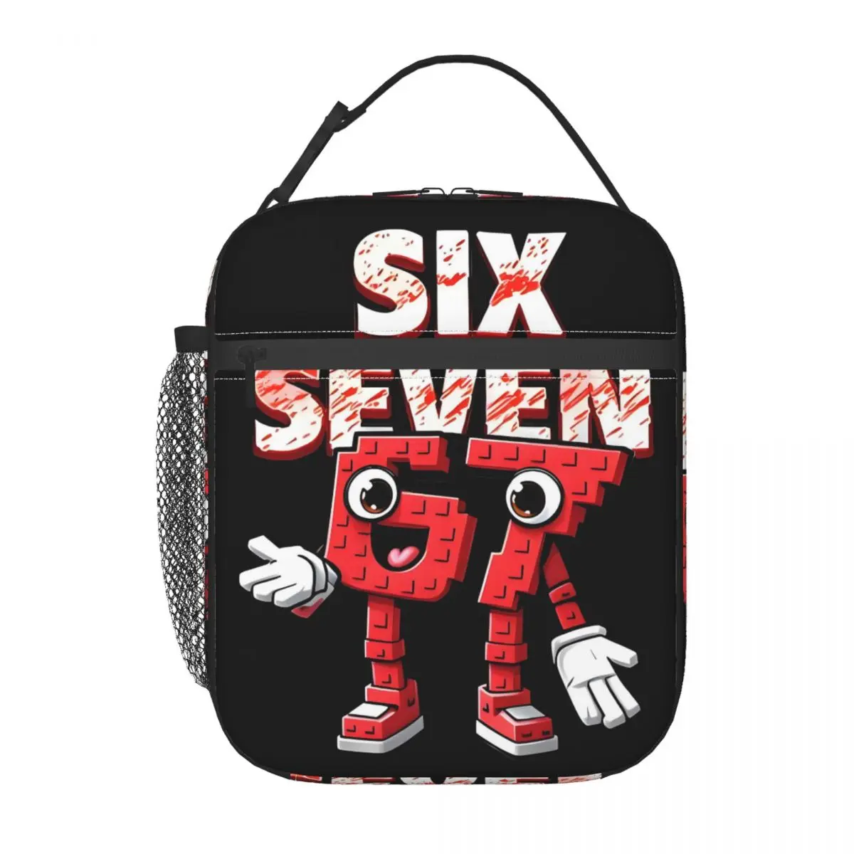 Custom 67 Six Seven Insulated Lunch Bag for Outdoor Picnic Cartoon Portable Thermal Cooler Bento Box