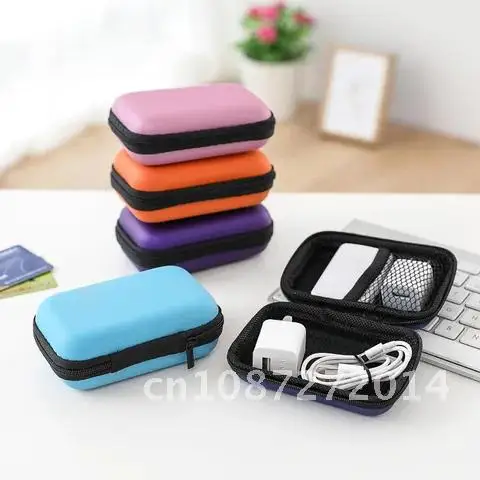 Hard EVA Earphone Bag Case Earbuds TF Card Storage Box Mini Zipper Key Coin Holder Pouch USB Cable Wire Organizer Accessories