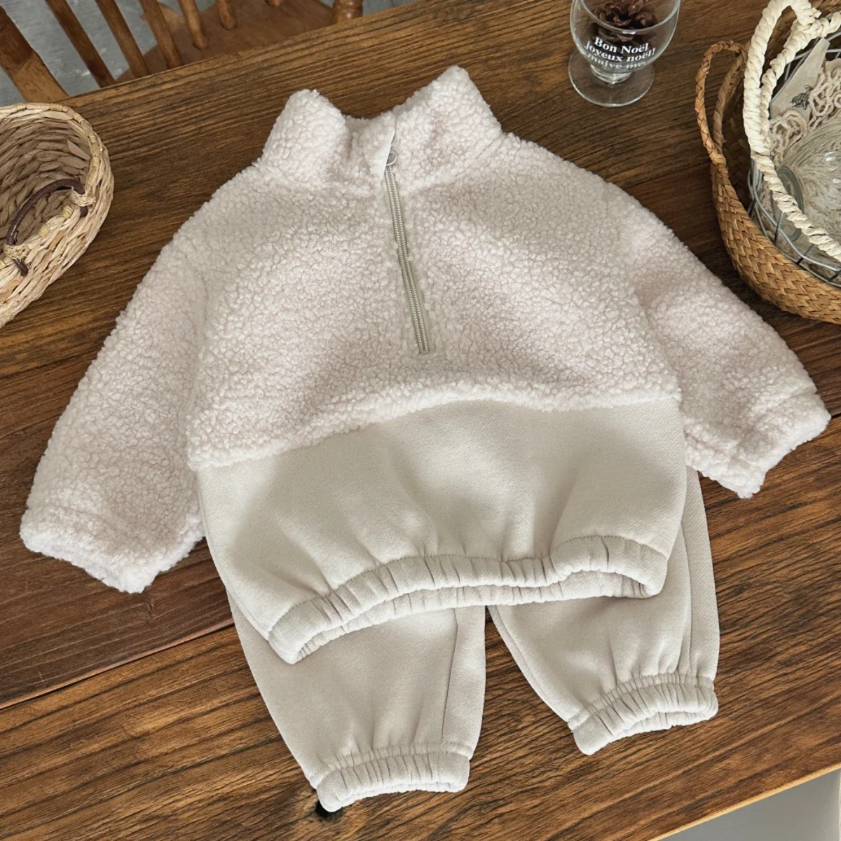 1-3 سنوات بيبي بوي بنات مجموعة ملابس الشتاء الخريف لامب بلوزة من الصوف السراويل 2 قطعة الأطفال دعوى طفل طفل الزي غير رسمي