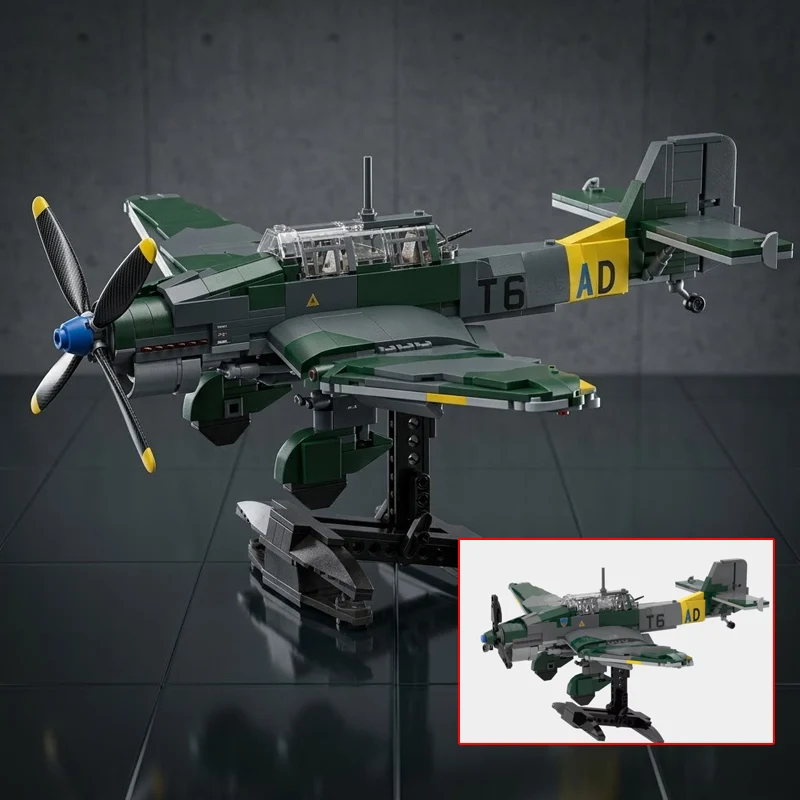 Modèle d'avion de chasse militaire QWERT P-47D, briques de construction MOC, équipement de guerre, technologie modulaire, cadeaux, jouets à assembler pour enfants