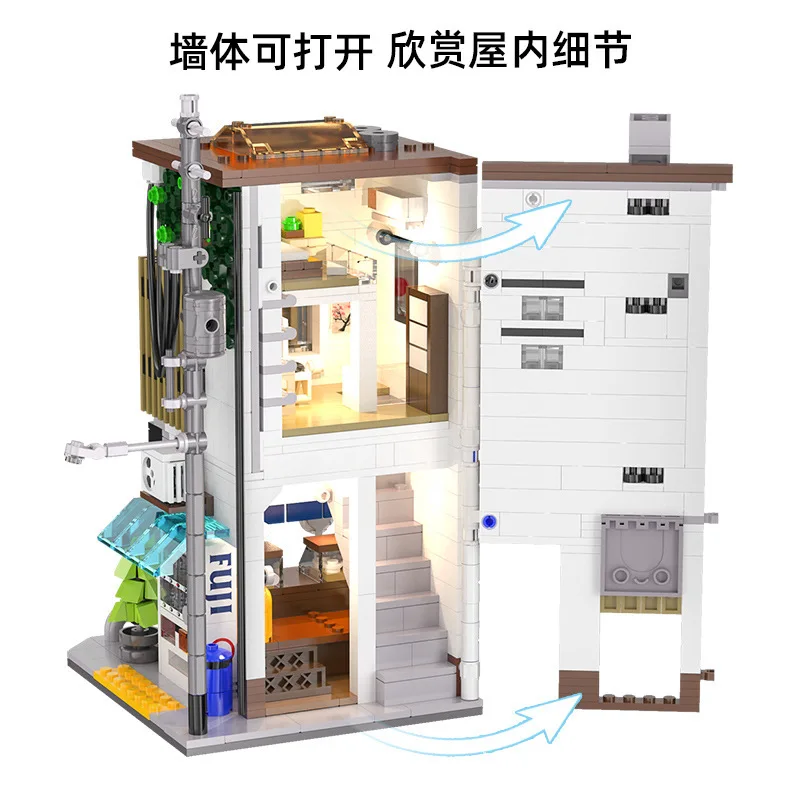 C66006 Japanese style baozi house Model Modular street view Series DIY Toys Building Blocks Boys' holiday gifts 1108Pcs