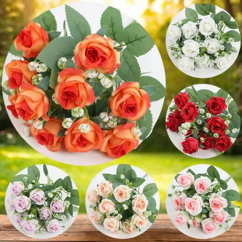1 قطعة ورود كوبية حريرية ، زهرة اصطناعية لحفلات الزفاف ، باقة الزفاف ، ديكور المنزل وغرفة النوم ، مزهرية حديقة للخارجية #1