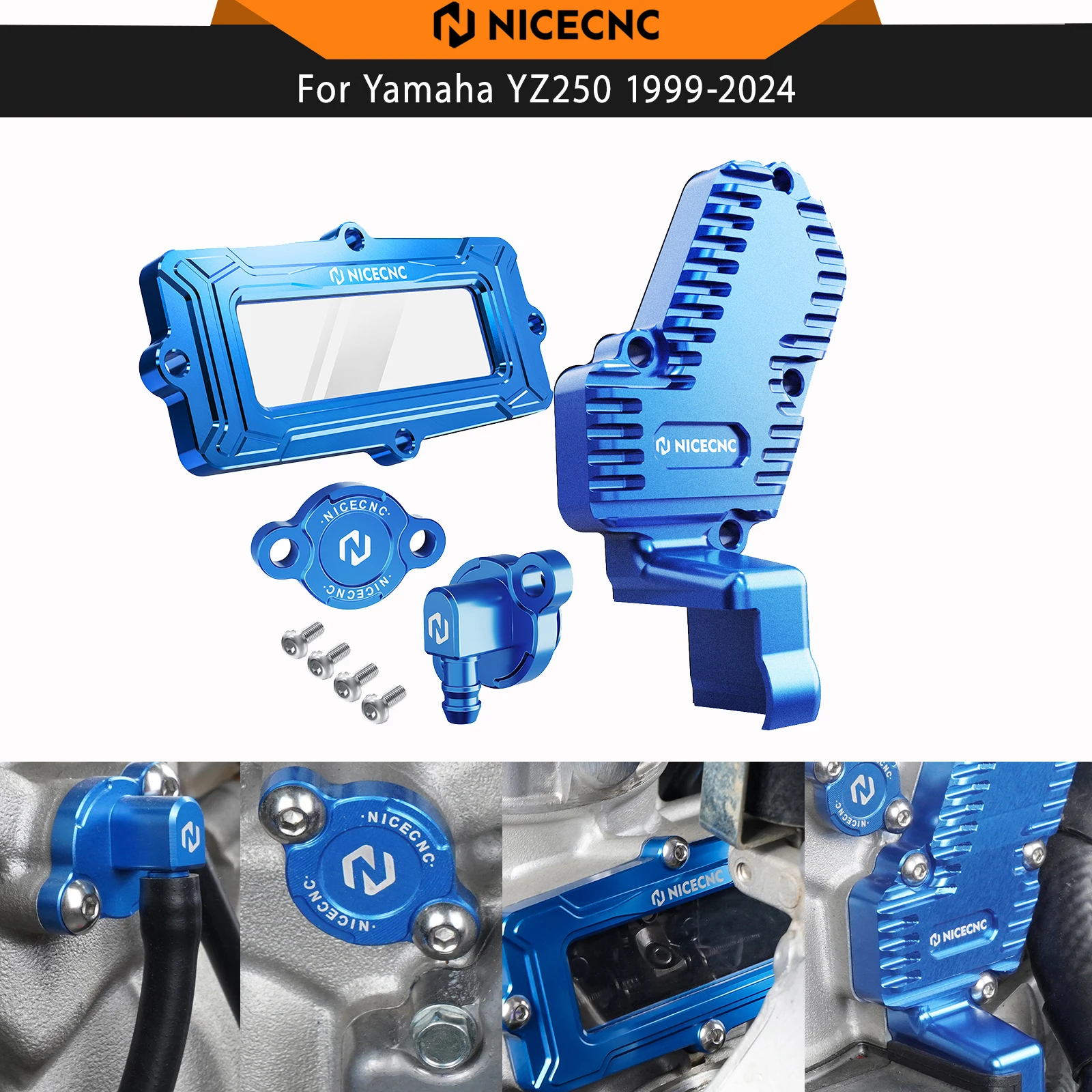 

NICECNC Aluminum Cylinder Power Valve Cover Guard Protector Kit For Yamaha YZ250 YZ 250 1999-2024 YZ250X YZ 250X 2016-2023 2022