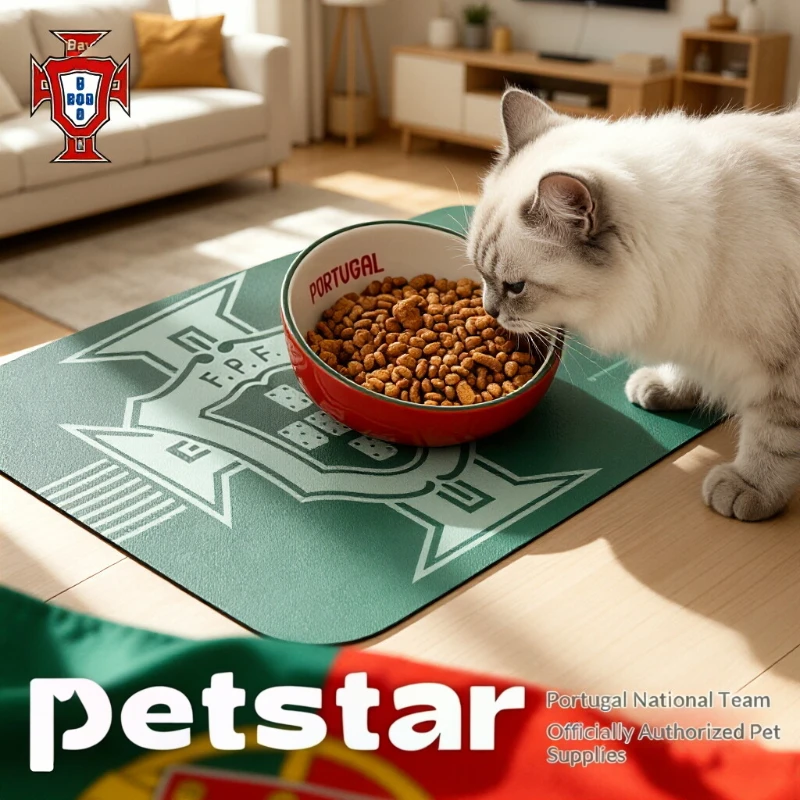 

Portugal Football Team Ceramic Pet Bowl Anti Slip Cats Feeding Drinking Bowl Puppy Kitten Feeder Snack Container Pet Supplies