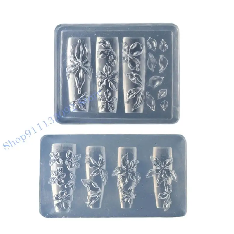 

H9ED Профессиональные 3D-цветочные инструменты для дизайна ногтей Силиконовая форма для креативного дизайна