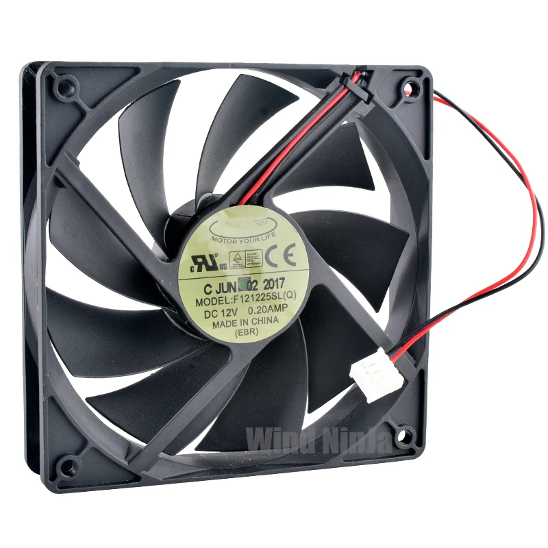 

F121225SL 12cm 120mm fan 120x120x25mm DC12V 0.20A 2lines 1200rpm Quiet cooling fan for Gigabyte chassis power supply