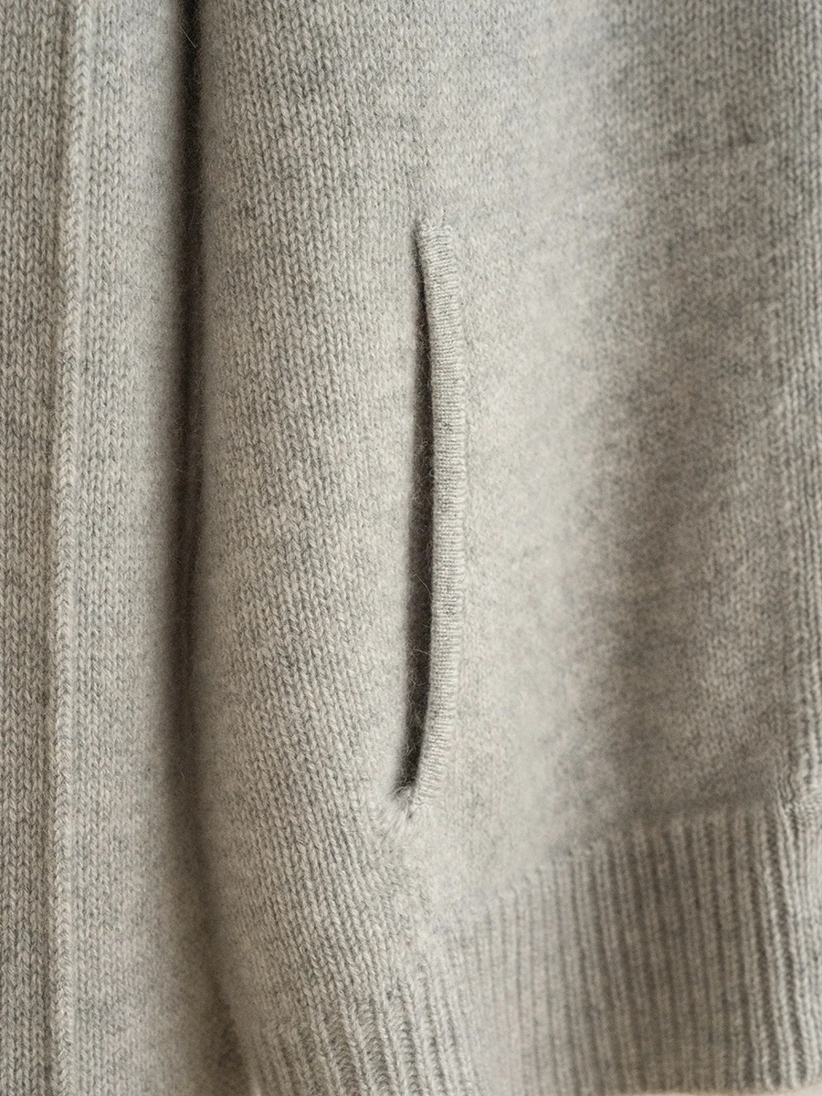 

Pure Camere Thiened вязаный свитер с бейсбольным воротником на молнии и открытый кардиган с высоким воротником, женское пальто премиум-класса Faion