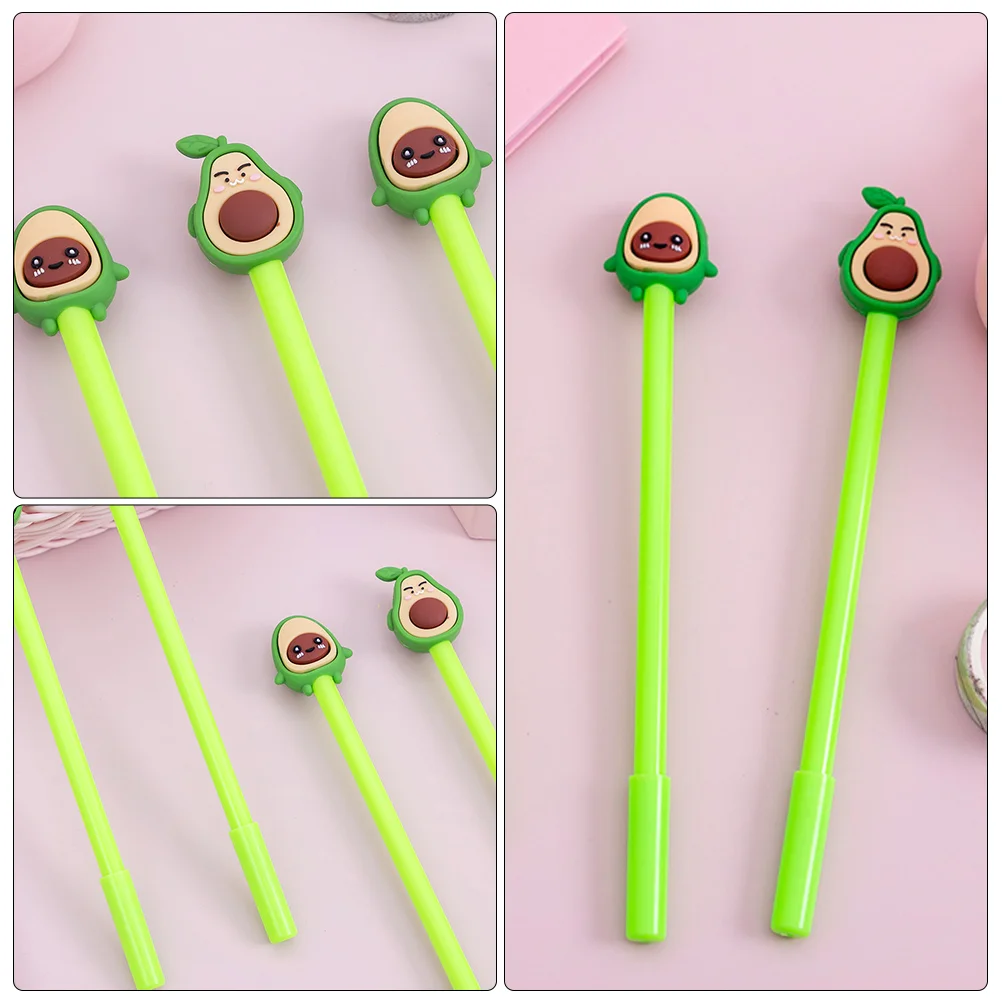 20 Pcs Gel Pen Avocado Gel Pen Cartoon Roller Student Stationery Green Design Writing Instrument School Supplies