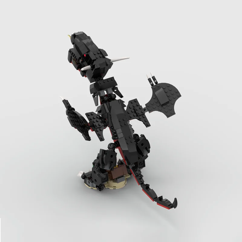 423 個 MOC ブラックドラゴンモデルビルディングブロック建築組み立てるクリスマスギフト DIY アイデア教育レンガのおもちゃ子供の誕生日