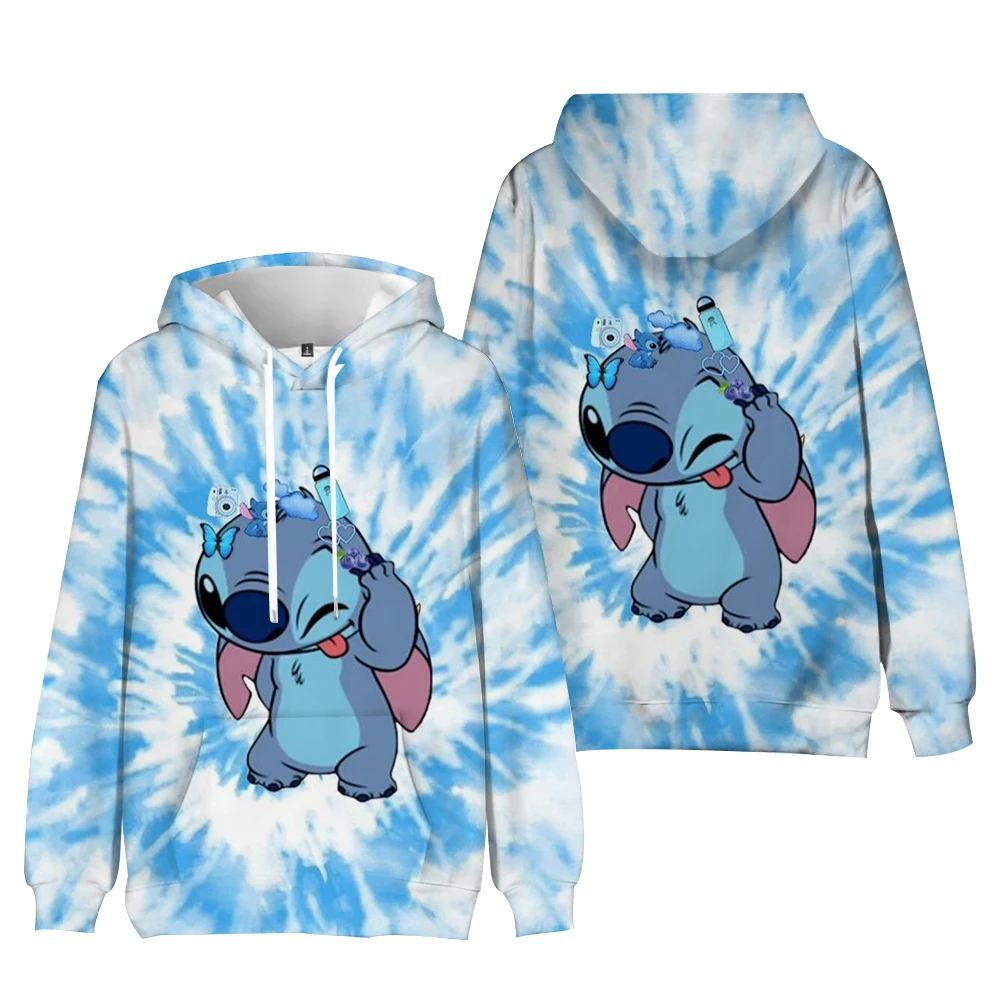 Hot Sale Kawaii Funny Disney Stitch Hoodie Women And Man Cartoon Clothes Lilo and Stitch Sweatshirt Manga Hoody Baby Casual Top