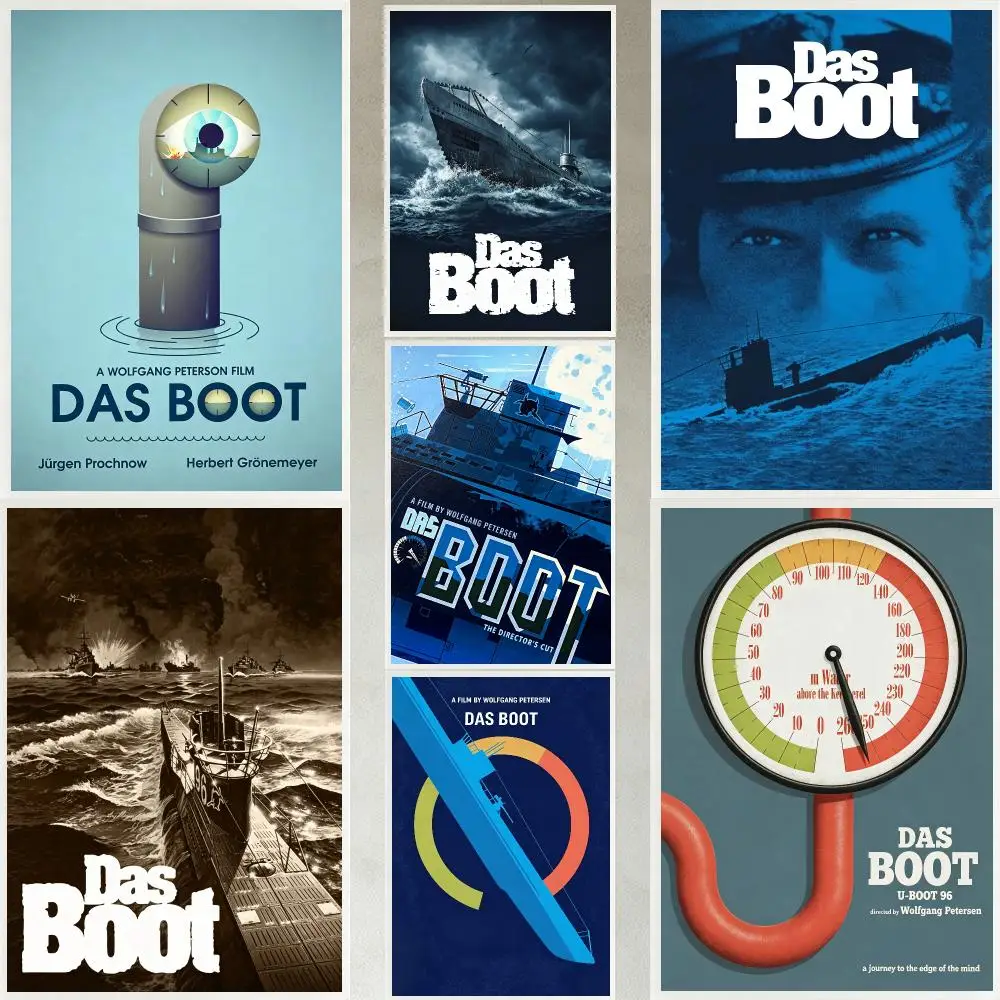 Film Das Boot Poster HD Wasserfest Selbstklebender Kunstdruck Wanddekoration für Schlafzimmer Wohnzimmer Geschenk