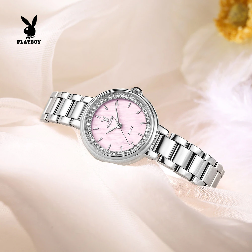 

PLAYBOY 3536 Elegance, женские оригинальные часы с кварцевым механизмом, маленький круглый циферблат, 30 м, водонепроницаемые, стильные часы для женщин