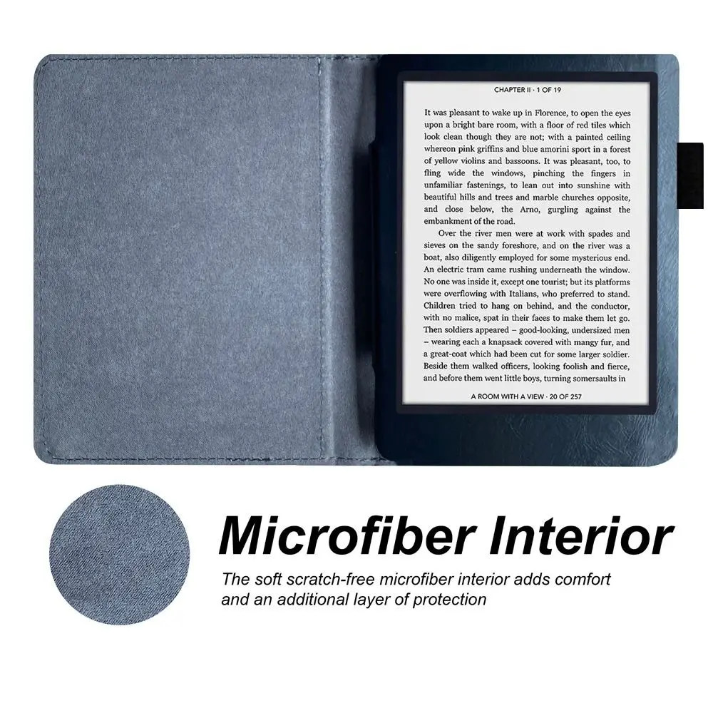 Capa colorida de couro pu para leitor eletrônico de 6.8 polegadas, à prova de choque, retrô, n204b, capa inteligente, anti arranhões, sono/despertar automático para kobo aura h2o hd