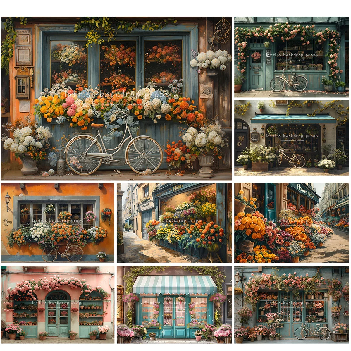 

Фоны с цветочным рынком, детские фотографии для девочек, детские декорации для фотосессии, велосипедные весенние фоны для магазина свежих цветов