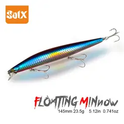 14.5cm23.5g 낚시 인공 미끼 느린 플로팅 미노우 플래시 얕은 워블러 저크베이트 쉐드 씨베이스 파이크 루어