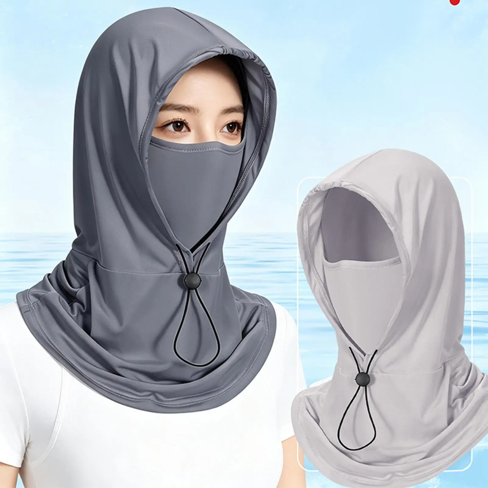 UV Protection Cooling Balaclava Breathable Ice Silky Full Face Mask Ice Silk Anti-UV Cycling Full Face Cap Riding Headgear Mask