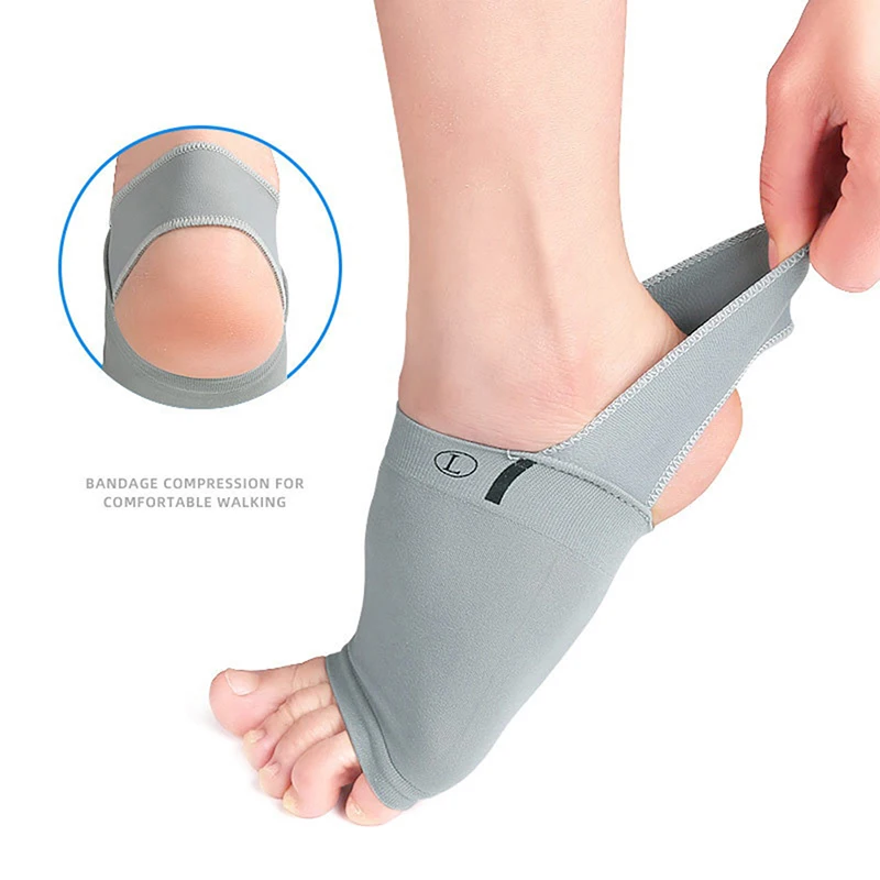 1Pair Arch Support Sleeves Plantar Fasciitis Heel Spurs Strap Foot Care Flat Feet Relieve Pain Sleeve Socks Orthotic Insoles Pad