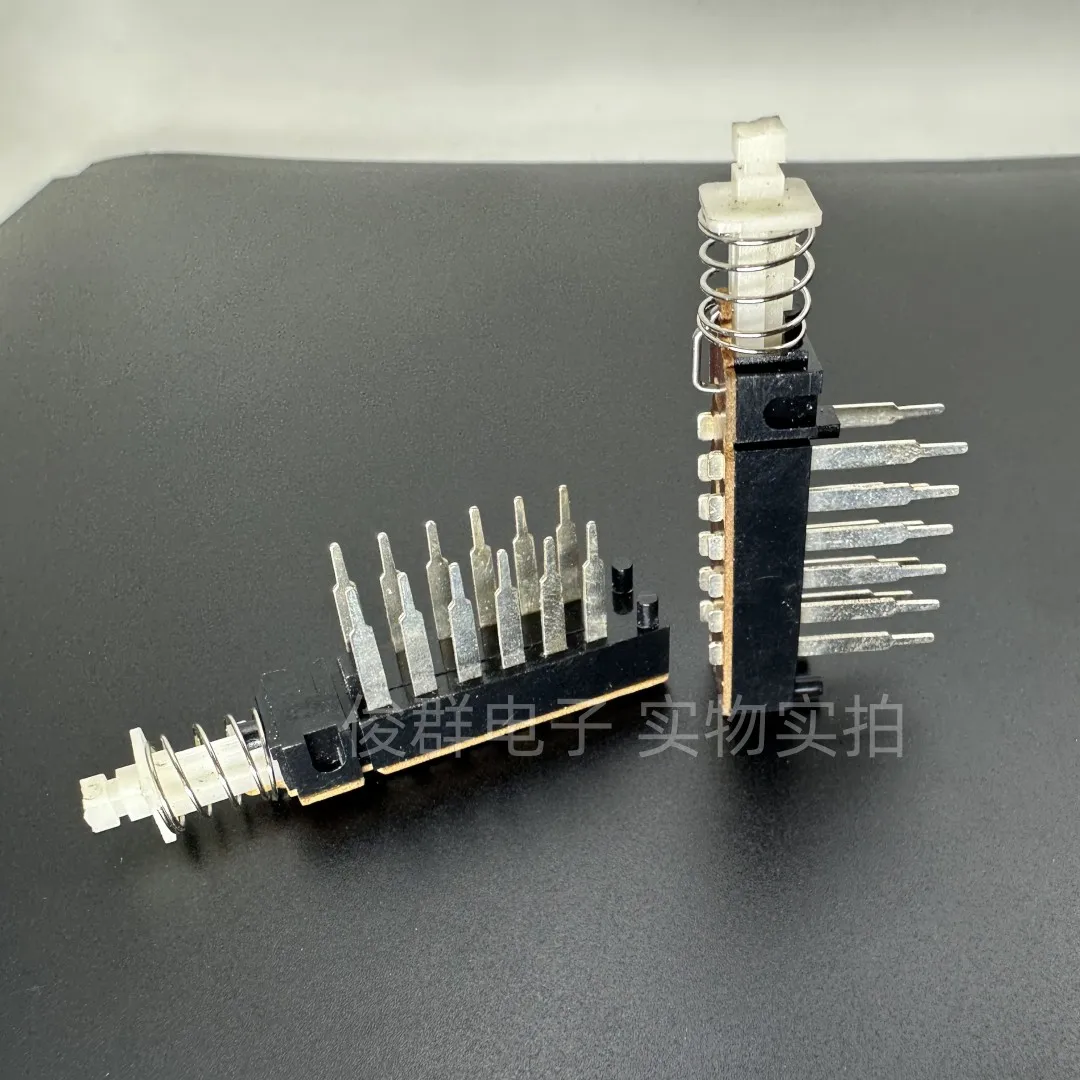 10pcs/self-locking straight key switch 2*6 double row 12-pin lock key audio amplifier mixer power button