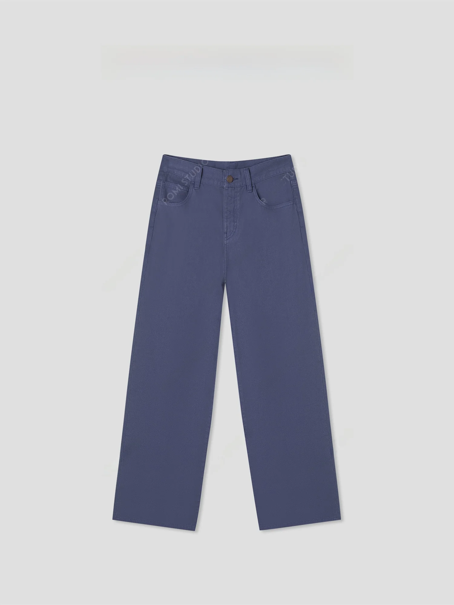 

Casual Vintage ROMI STUDIO Straight Leg Jeans Blue Waed out Cotton Ladies Summer l Waist No Stretch Light Color