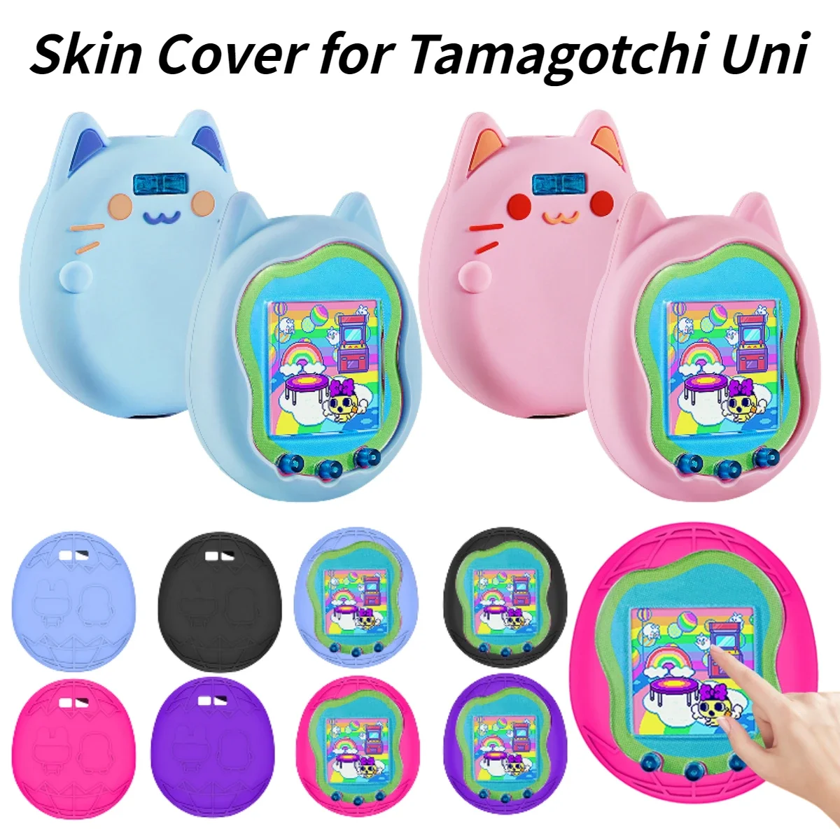 Silicone Cover Case Screen Protector for Virtual Interactive Pet Game Machine Protective Soft Skin Cover for Tamagotchi Uni