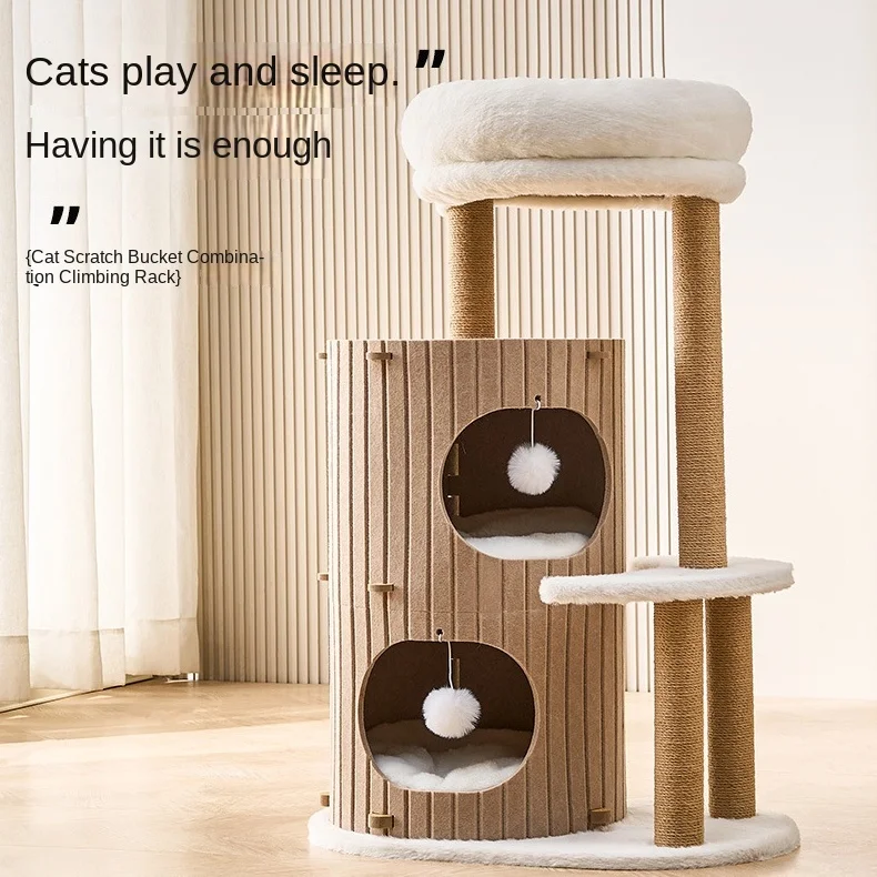 Luxury Cat Tower Multi-Level Sturdy Structure Pet Toys For Indoor Cat Play And Rest Carton Packing