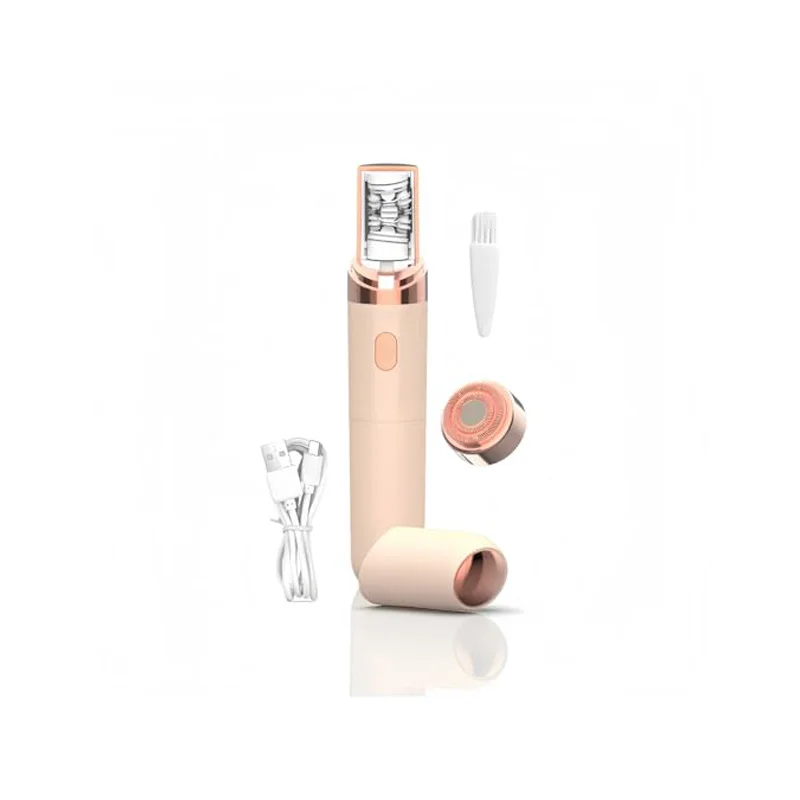 Depiladora Facial femenina, recortador de cejas eléctrico resistente al agua, utensilio para eliminar el vello Facial para mujeres, dispositivo de depilación 2 en 1 recargable