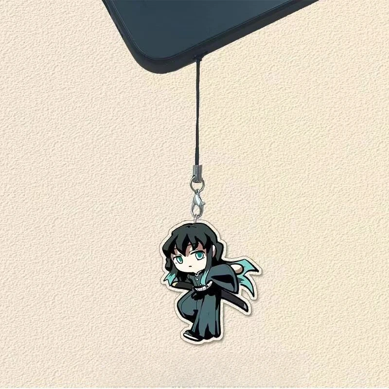 Cute Tokitou Muichirou Keychain Anime Demon Slayer Figure Key Chain Phone Hanging Pendant Accesorios Gift