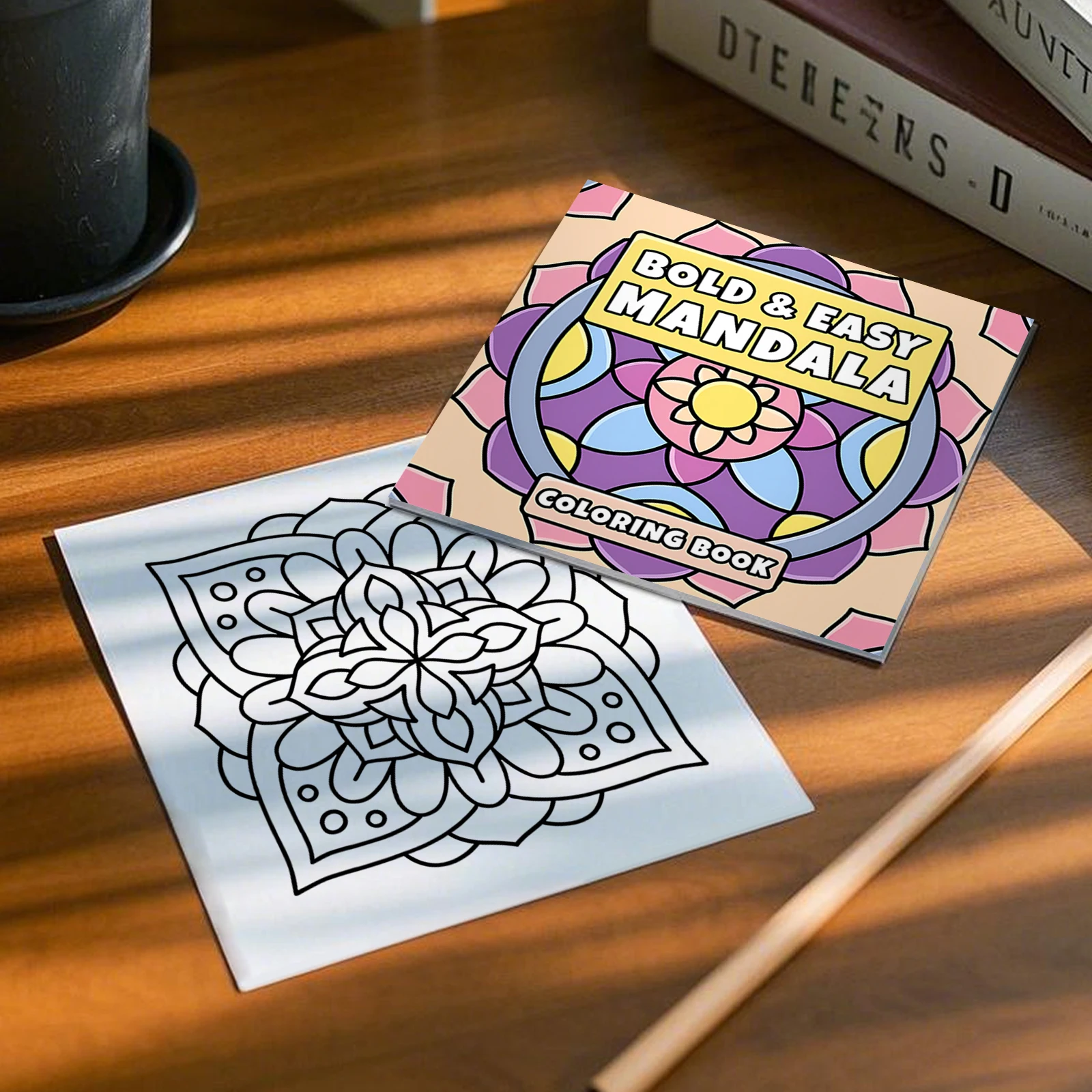 BOLD & FACY MANDALA Libro da colorare artistico Fiori 24 pagine Regalo per la festa di compleanno Allevia lo stress Kill Time Graffiti Pittura Disegno
