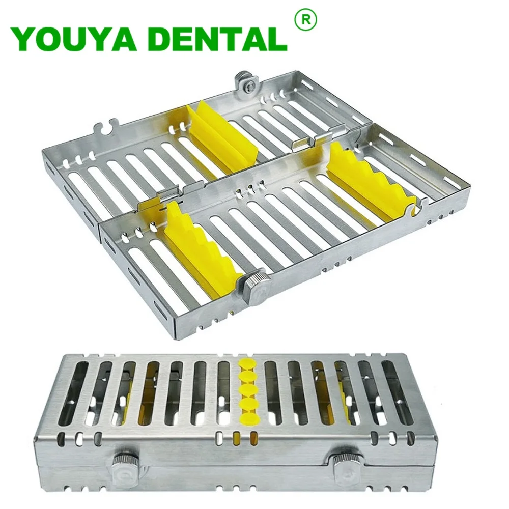 Stainless Steel Dental Sterilization Box Autoclavable Surgical Disinfection Tray Dentistry Cassette Case Rack Tray Dentist Tools