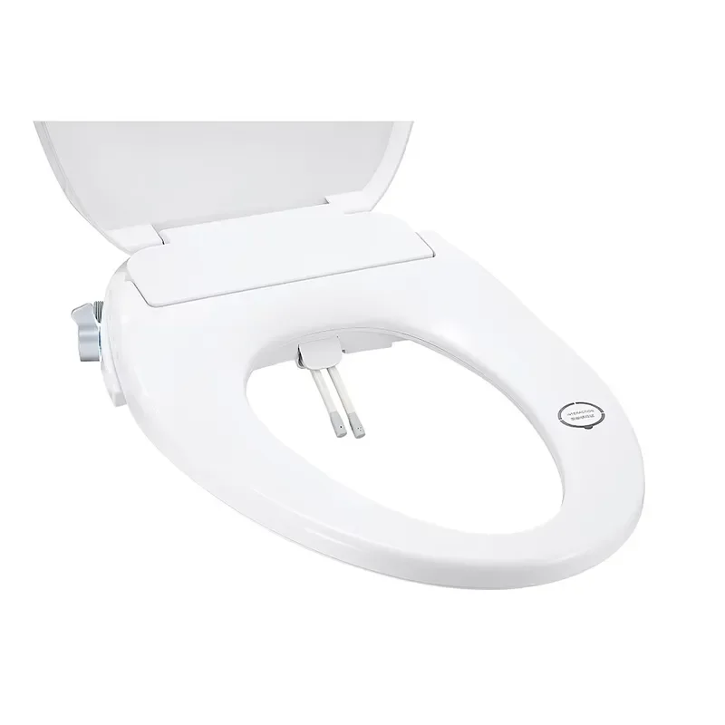 Electric Heated Seat for Extended Toilets - Remote, Self-Cleaning Nozzle & Removable Cover