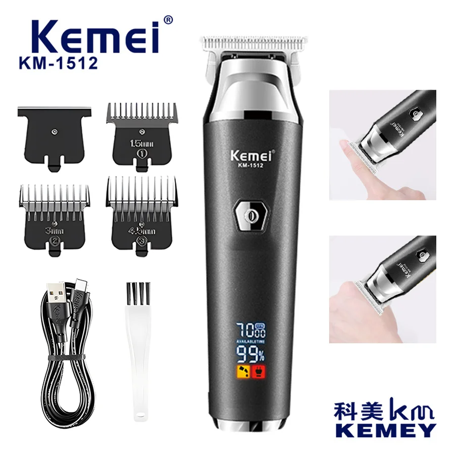 

Профессиональная перезаряжаемая машинка для стрижки волос, устройство для стрижки волос, Мужская машинка для стрижки волос с литиевым аккумулятором, светодиодный ЖК-дисплей