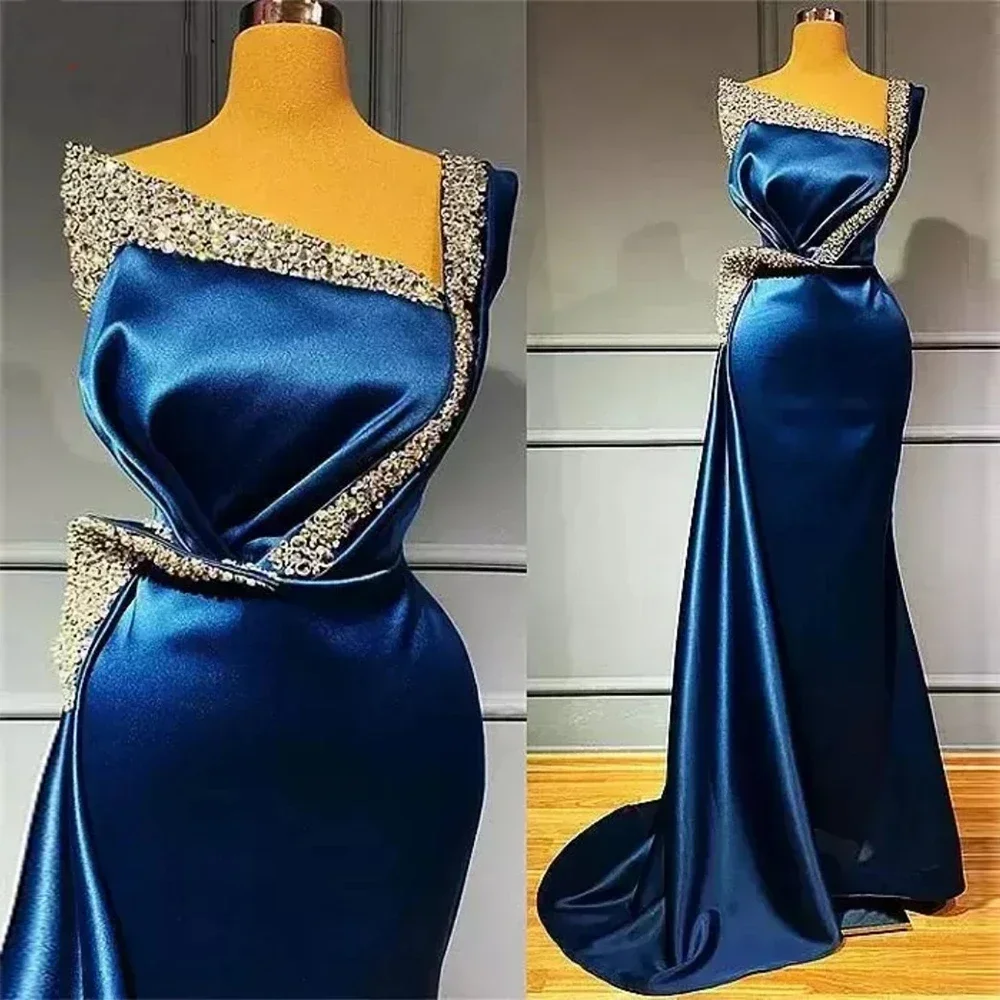 Robe Sirène Longue à Perles et Col Carré pour Femme, Magnifique, Sexy, Élégante, de Haute Qualité, de Soirée, Été, 2023