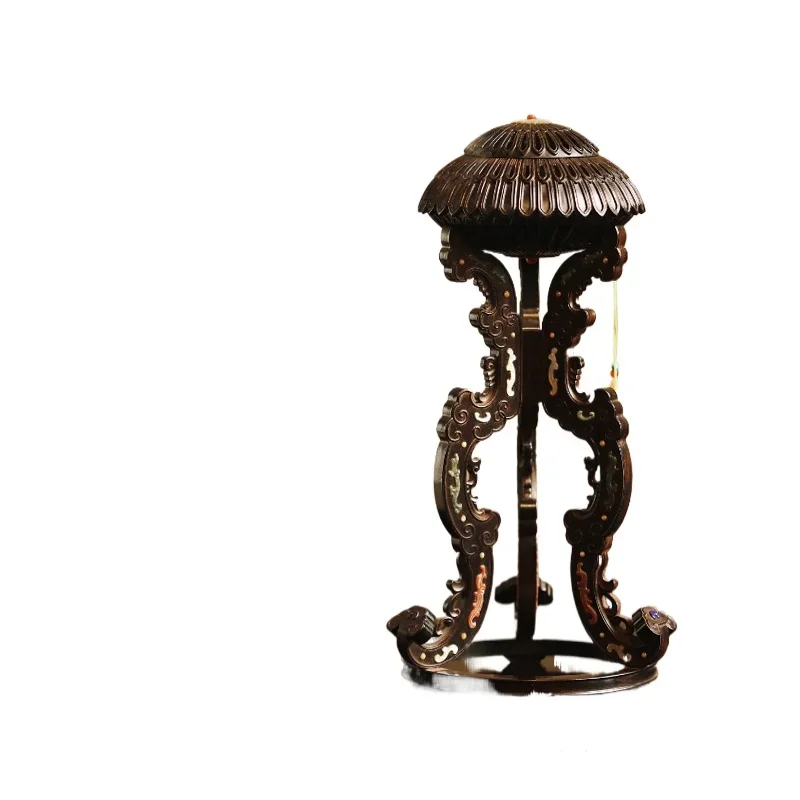 Red sandalwood inlaid with treasure inlaid aromatherapy stove, crown frame replica living room study club