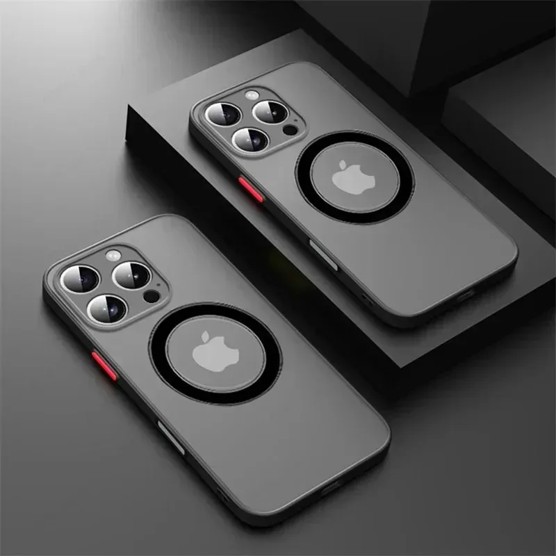 

Luxury Armor Matte For Magsafe Magnetic Wireless Charging Case For iPhone 17 16 15 14 13 12 11Pro Max Mini Plus Simple Cover