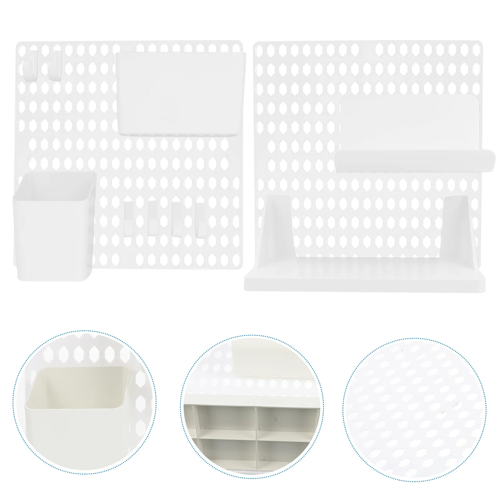 

Storage Rack Pegboard Shelf Display White Shelves Hanging Wall Organizer Holder Combinations Kit