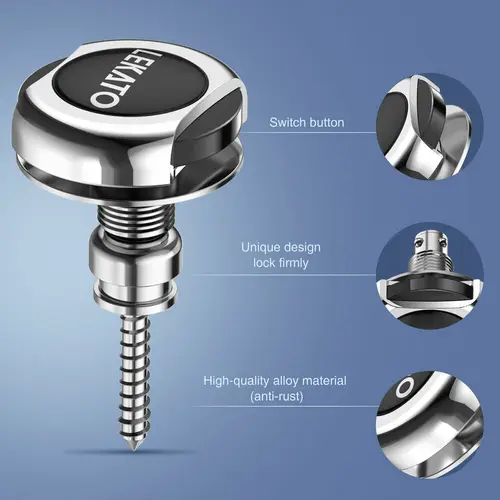 Imagen 2 del producto LEKATO Correa de guitarra Cerraduras de botón Retentor de seguridad de liberación rápida Metal antioxidante