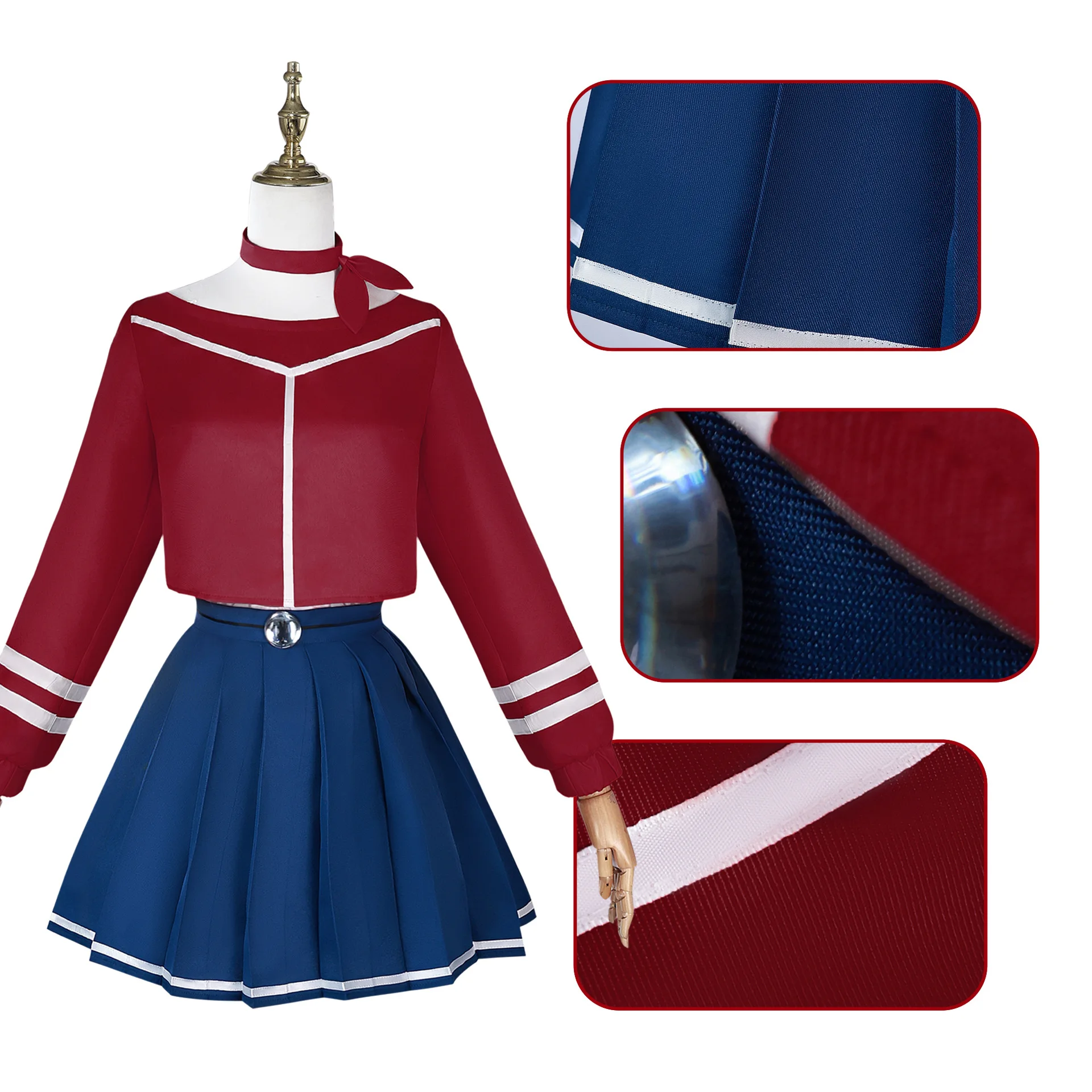 Anime Horror Game MiSide Cosplay Mita Мита Costume Game JK School Girl Uniform Cute Dress Lolita Wigs for Halloween Girls Woman