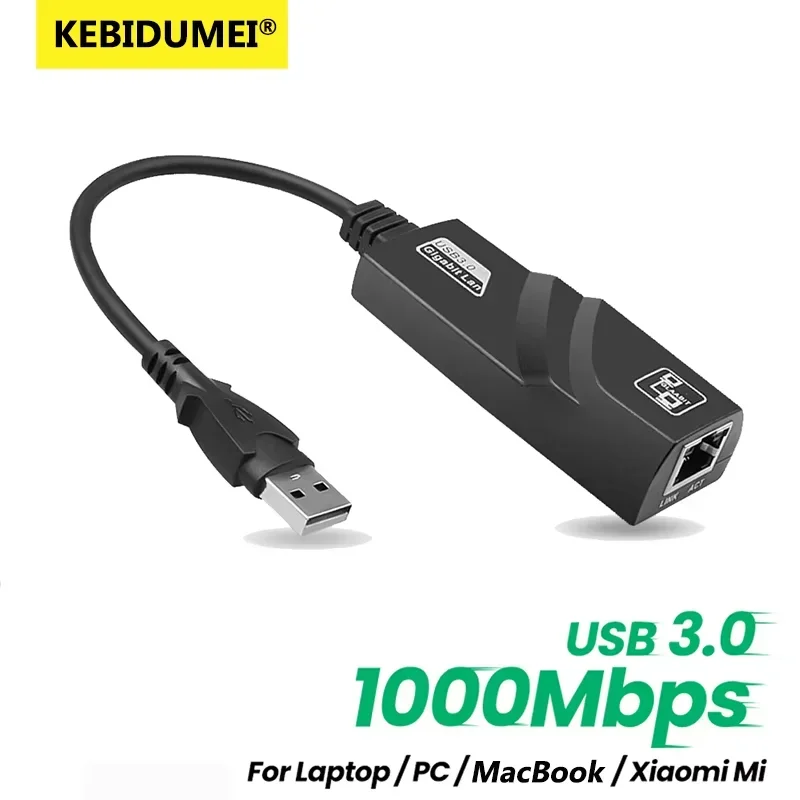 Wired USB 3.0 To Rj45 Lan Ethernet Adapter 10/100/1000Mbp Type C Network Card Gigabit Ethernet Network Cable for PC Laptop