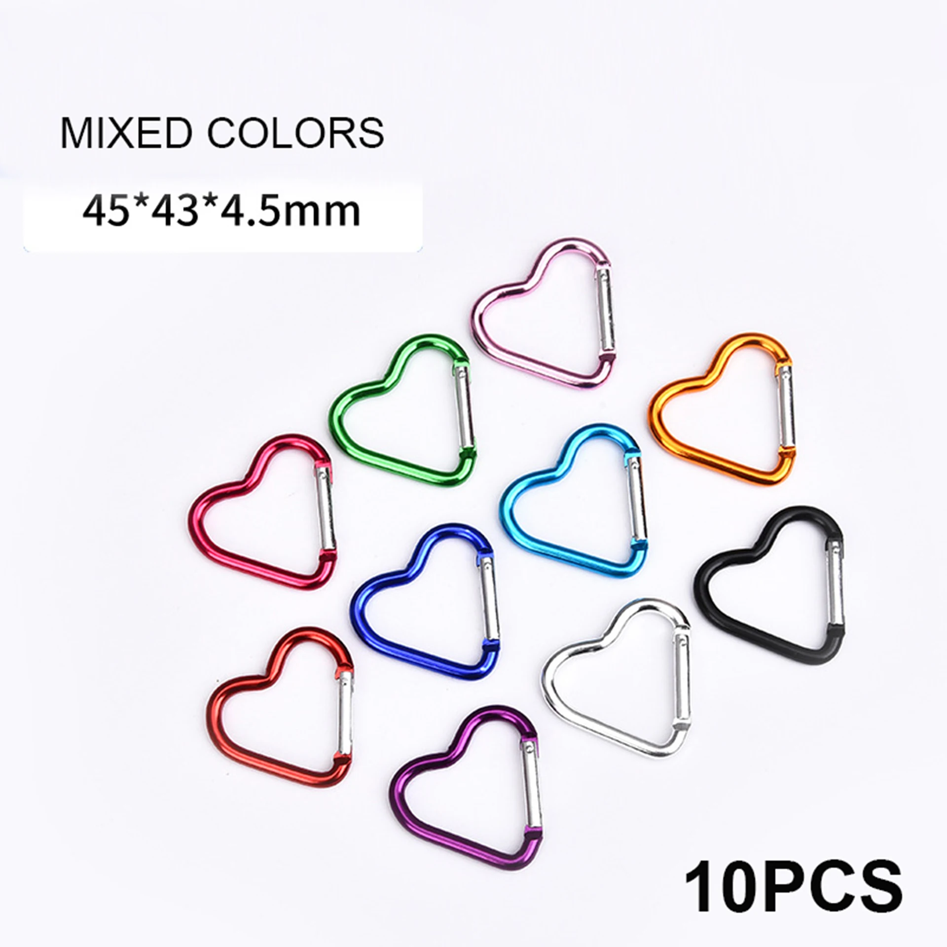 10PCS Bone S D Gourd Round Star Heart Shaped 5cm Carabiner Star Set 10pcs Hook Clips Keychain Carabiner Heart 10 pcs