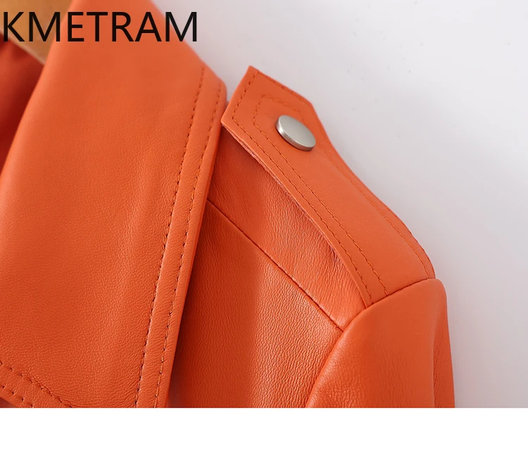 100% strato superiore giacche di pelle di pecora donna casual corto motociclista giacca in vera pelle nuovo in capispalla autunno abbigliamento donna 2025 arrivoات