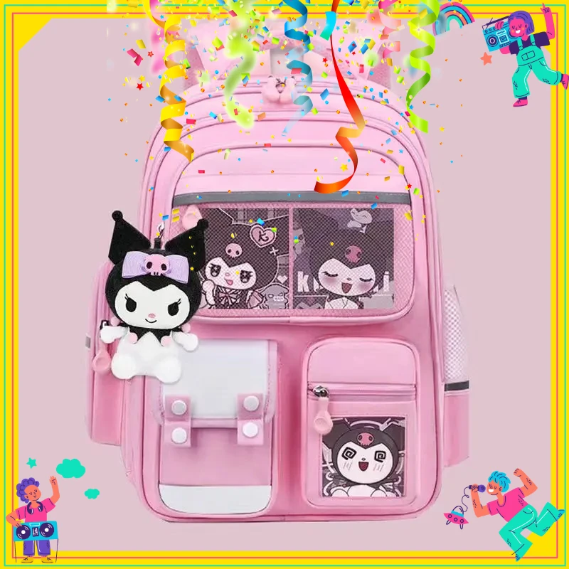 حقائب سانريو كورومي اللطيفة Y2k للفتيات حقيبة مدرسية عصرية للتلاميذ حقائب ظهر فاخرة خفيفة الوزن للأطفال بسعة كبيرة وحقيبة كتف