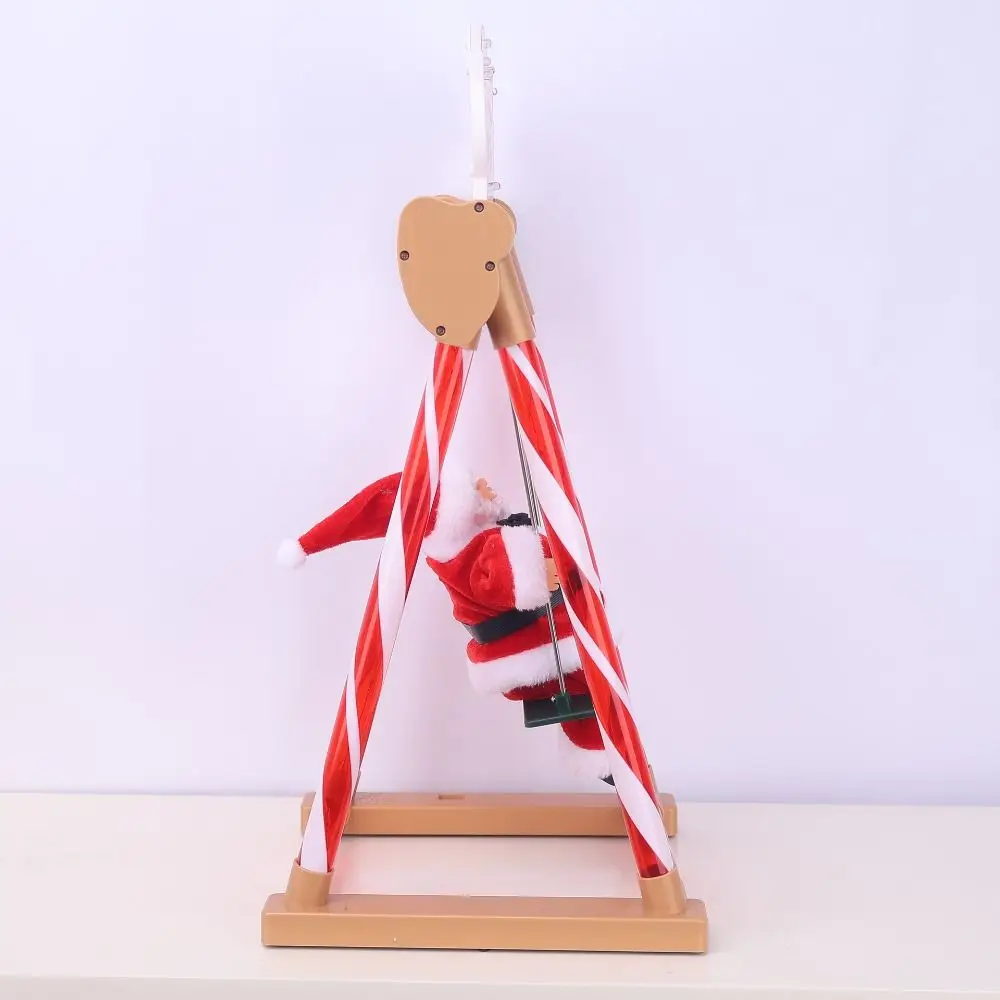 0.5m / 1m Xmas Shop Window Decor Swing,Climb Ladder Dynamic Visuals Christmas Santa Ornament Fun 3D Christmas Gift Decor