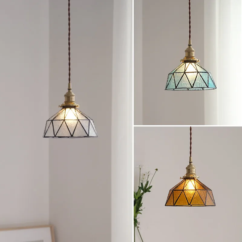 

Nordic Loft Design Pendant Light Fixture Vintage Brass Lighting Kitchen Dining Room Hanging Glass Lamp Home Decoration Antique