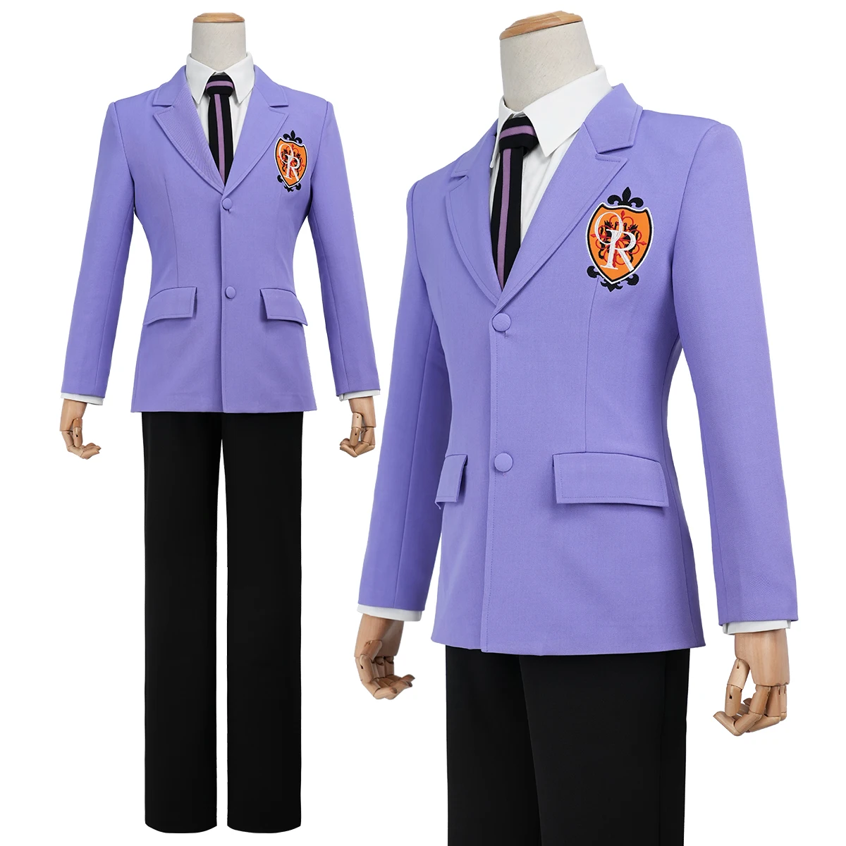 HOLOUN Haruhi Fujioka Tamaki Suoh Anime Cosplay Costume Embroided OHSHC School Uniform Halloween Convention Suit Shirt Pants Tie