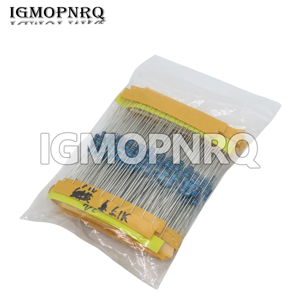 

400 шт./лот, 1/4 Вт, набор металлопленочных резисторов, 10 Ом-1 М Ом, 1% набор сопротивления, электронные резисторы 1 К/10 К/4,7 К/470/680 Ом