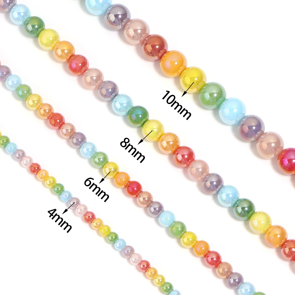 40-98 Stück/Lot Kristallglasperlen in Bonbonfarben, runde lose Spacer-Perlen für die Schmuckherstellung, DIY-Halskette, Armband, Zubehör – Detail 1